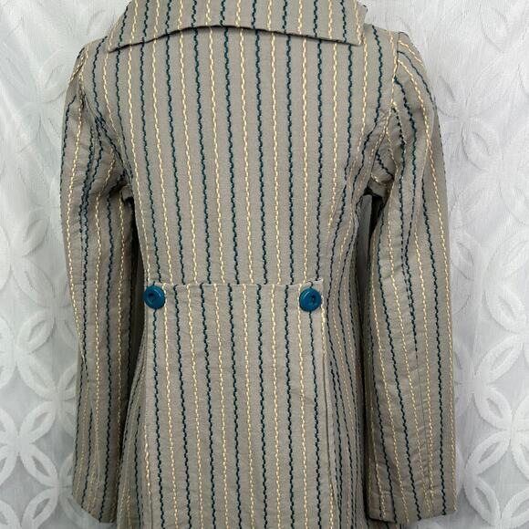 Anthropologie Tulle Embroidered Pattern Peacoat Dress Jacket Size XS NWT - Picture 6 of 14